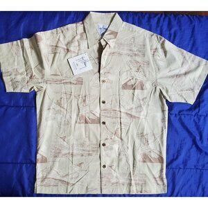 NWT Guy Harvey Mens M Hawaii Shirt 100% Cotton Deep Sea Marlin Fishing Sportsman